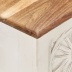 Caja de almacenamiento madera de acacia maciza 110x30x40 cm