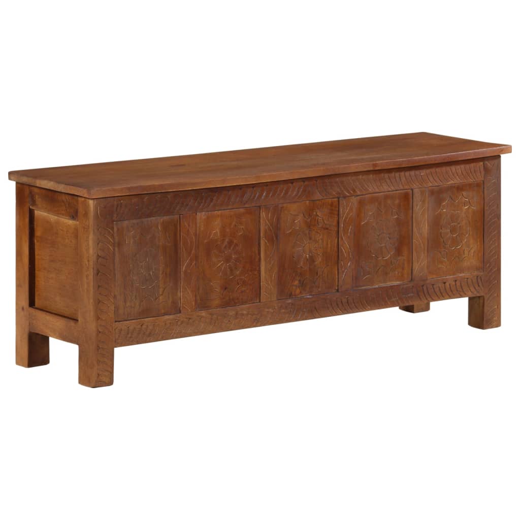Caixa de arrumação em madeira de mangueira maciça 110x30x40 cm