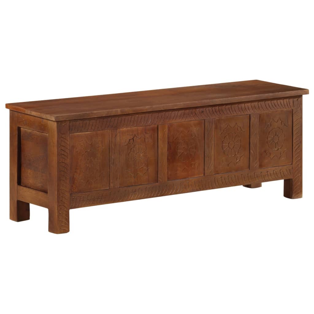 Caixa de arrumação em madeira de mangueira maciça 110x30x40 cm