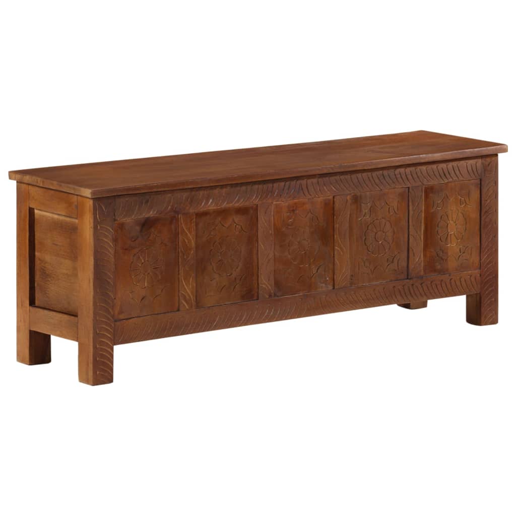Caixa de arrumação em madeira de mangueira maciça 110x30x40 cm