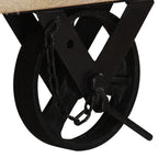 Mueble de TV con ruedas madera maciza reciclada 110x30x37 cm