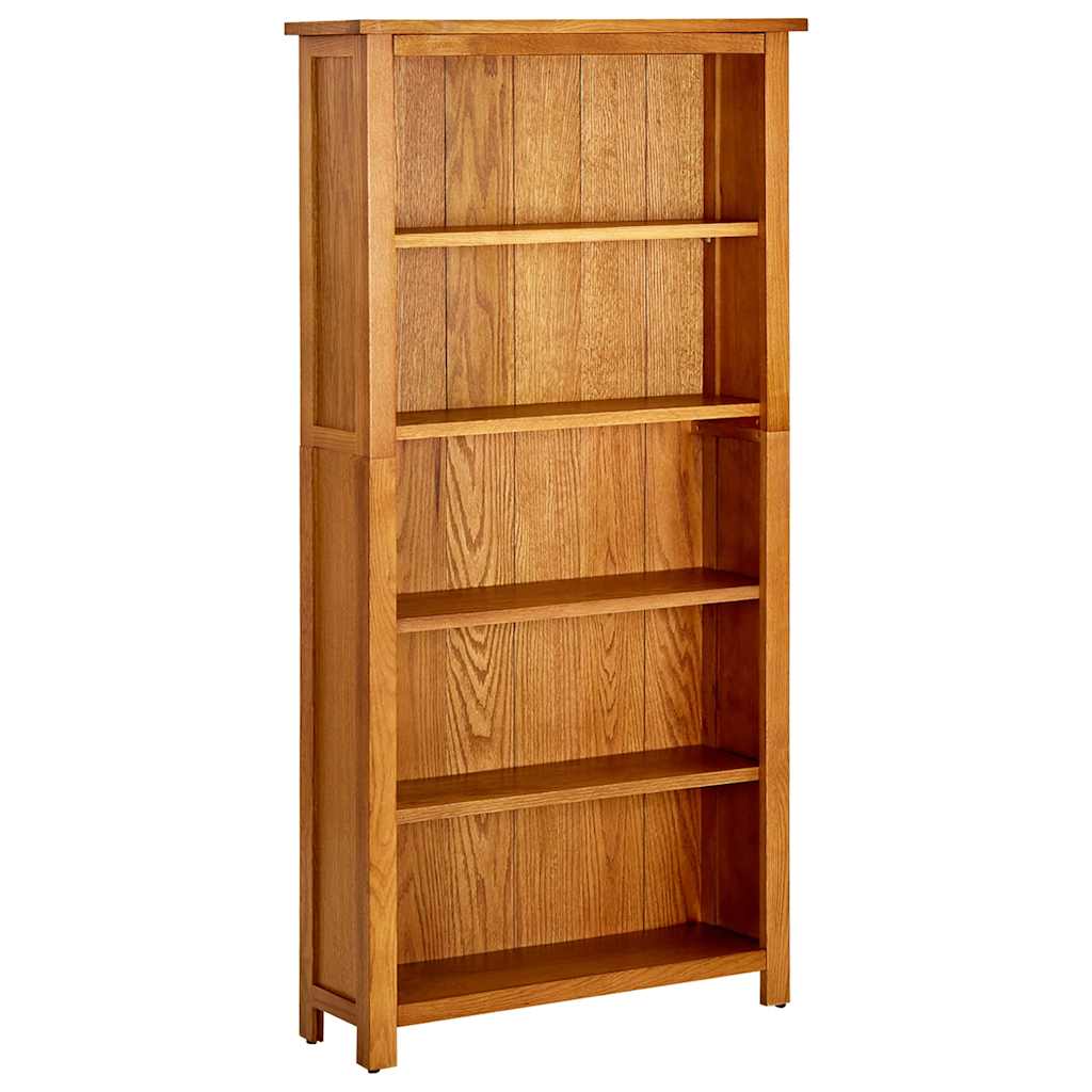 Solid Oak 4-Tier Bookshelf 70x22x110 cm
