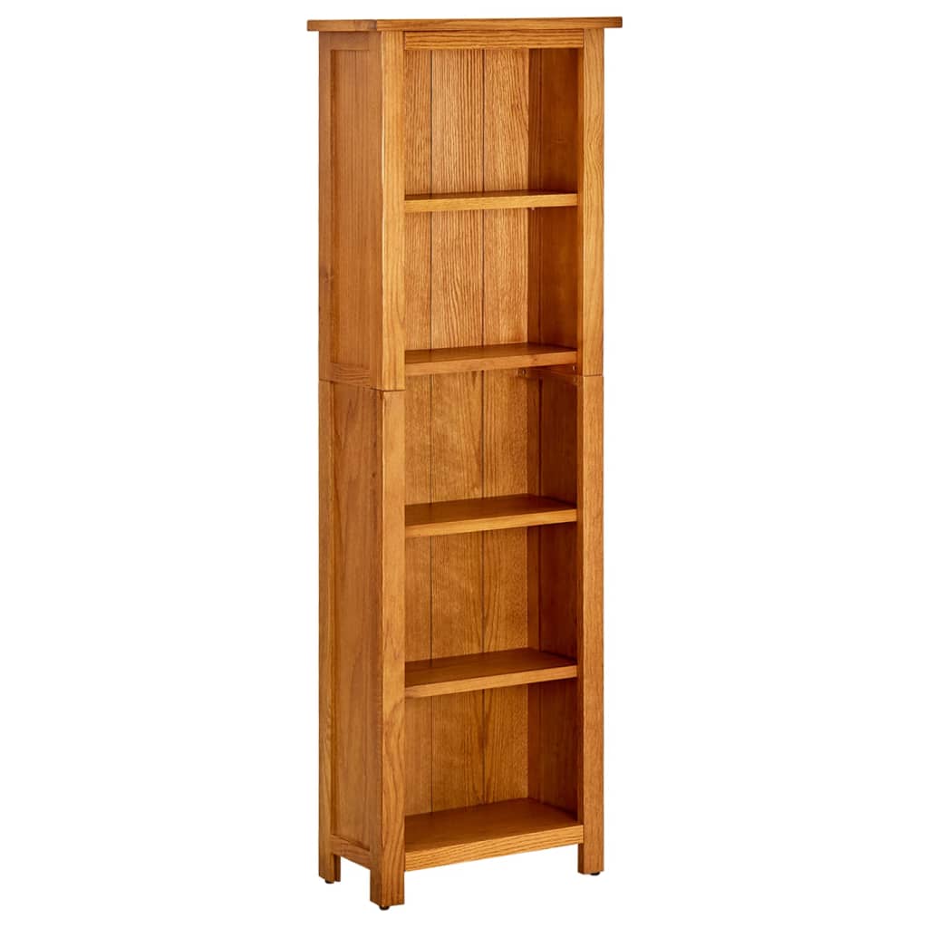 4-tier solid oak bookcase 45x22x110 cm