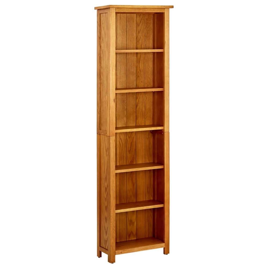 4-tier solid oak bookcase 45x22x110 cm