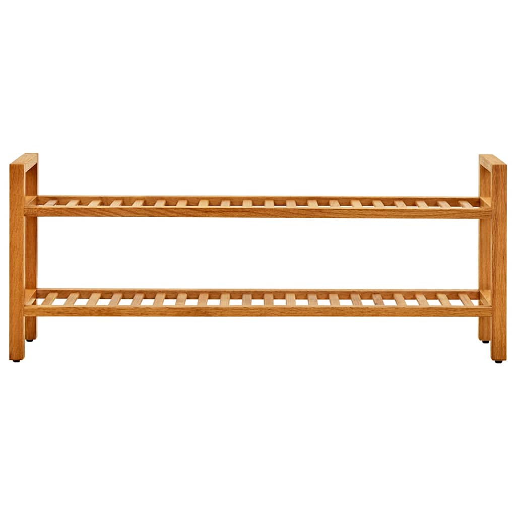 Zapatero con 2 estantes madera de roble maciza 100x27x40 cm