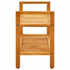 Zapatero con 2 estantes madera de roble maciza 100x27x40 cm