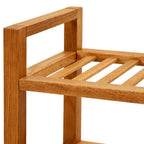 Zapatero con 2 estantes madera de roble maciza 100x27x40 cm