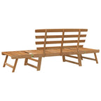 Banco de jardín 2 en 1 190 cm madera maciza acacia