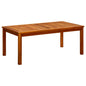 Mesa de centro de jardim em madeira de acácia maciça 110x110x45 cm