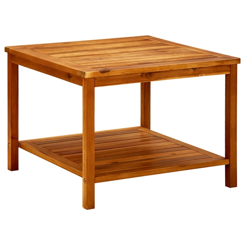 Mesa de centro de madera maciza de acacia 50x35x45 cm