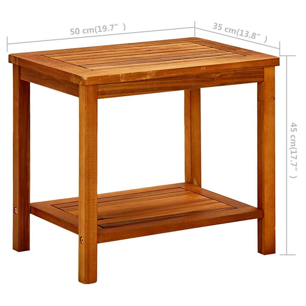 Mesa de centro de madera maciza de acacia 50x35x45 cm
