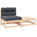 Muebles de jardín 3 piezas con cojines madera de pino maciza