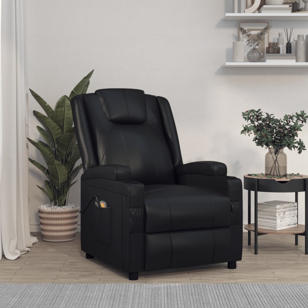 Sillón de masaje eléctrico cuero sintético color capuchino