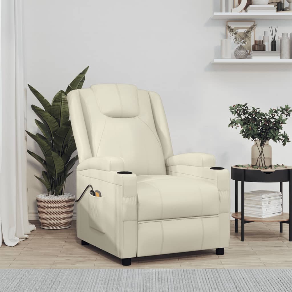 Sillón de masaje eléctrico cuero sintético color capuchino