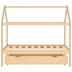 Estructura cama infantil con cajón madera pino maciza 80x160 cm
