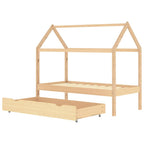 Estructura cama infantil con cajón madera pino maciza 80x160 cm
