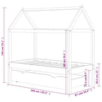 Estructura cama infantil con cajón madera pino maciza 80x160 cm