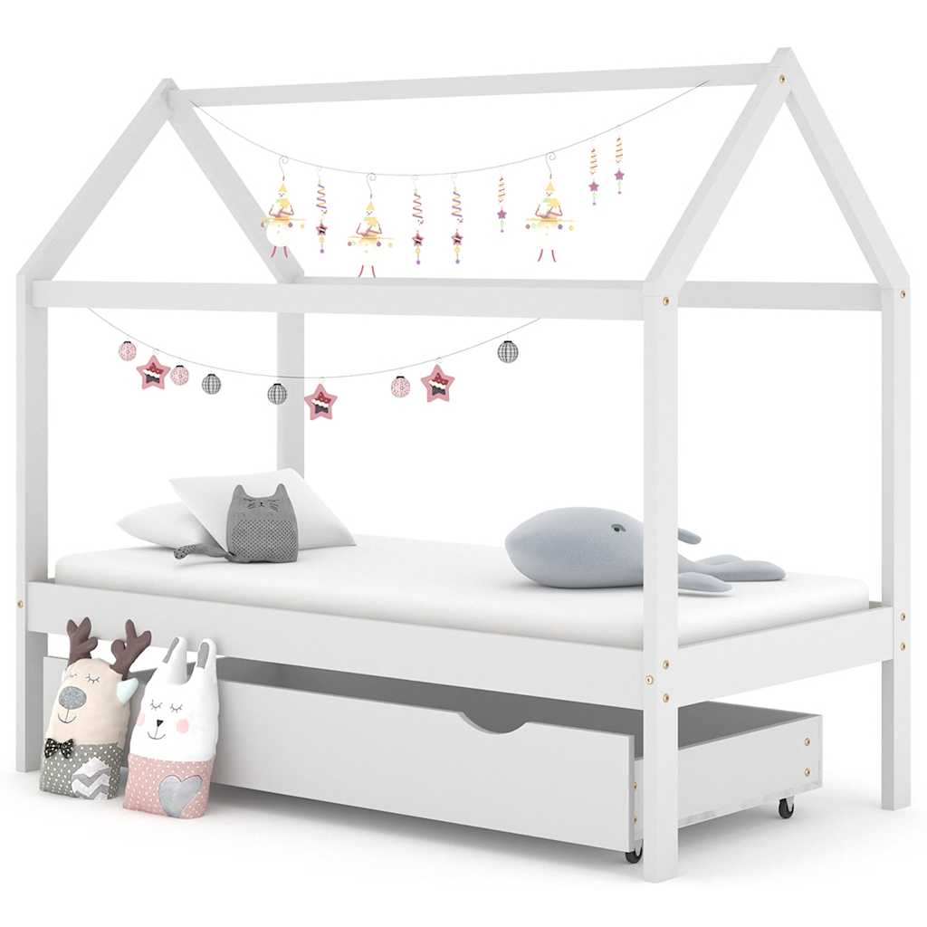 Estructura cama infantil con cajón madera pino maciza 80x160 cm