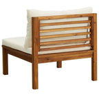 Juego de sofá 2 pzas con cojines blanco crema madera de acacia