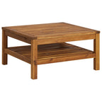 Juego de sofá 2 pzas con cojines blanco crema madera de acacia