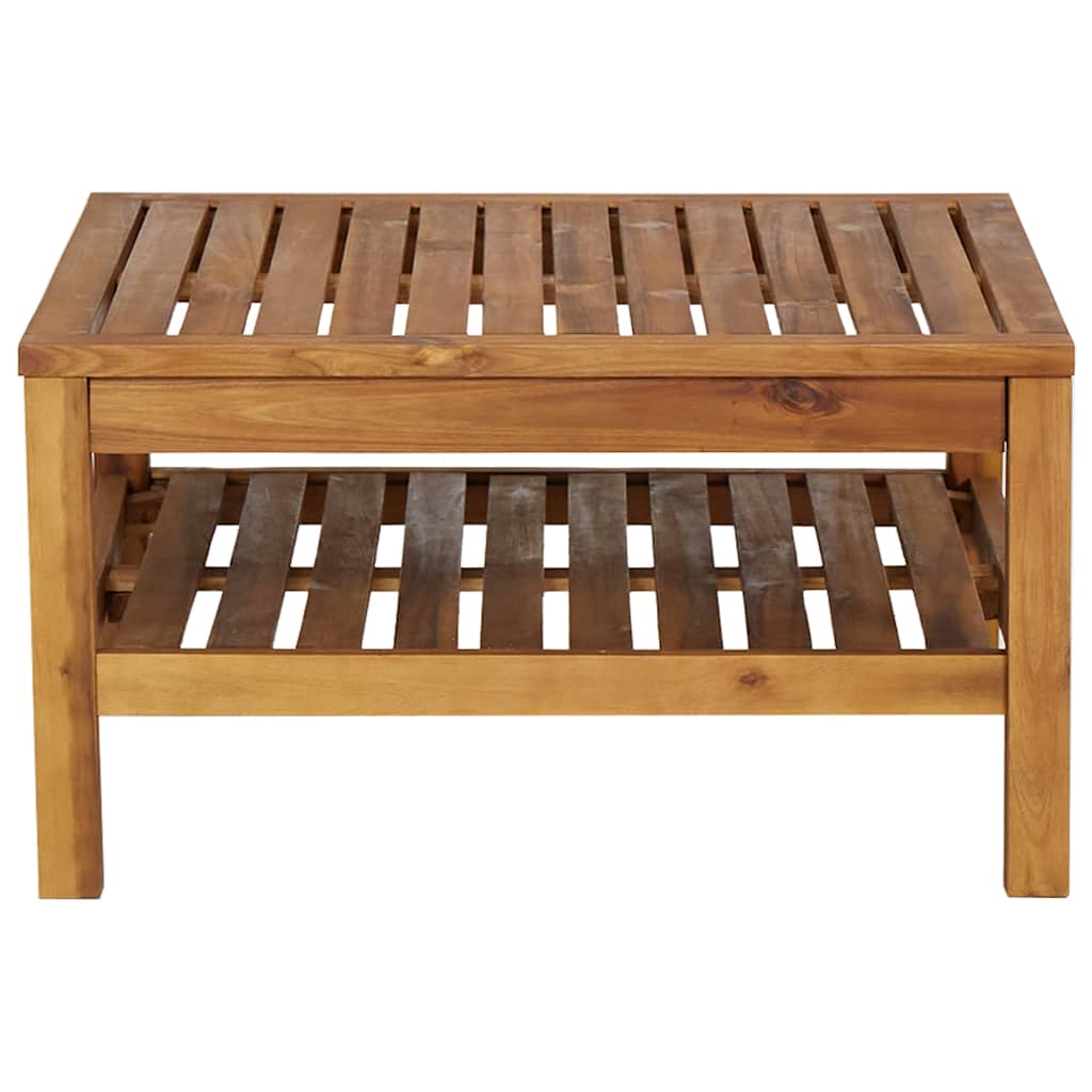 Juego de sofá 2 pzas con cojines blanco crema madera de acacia