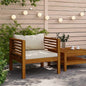 Garden chair with dark grey cushions solid acacia wood