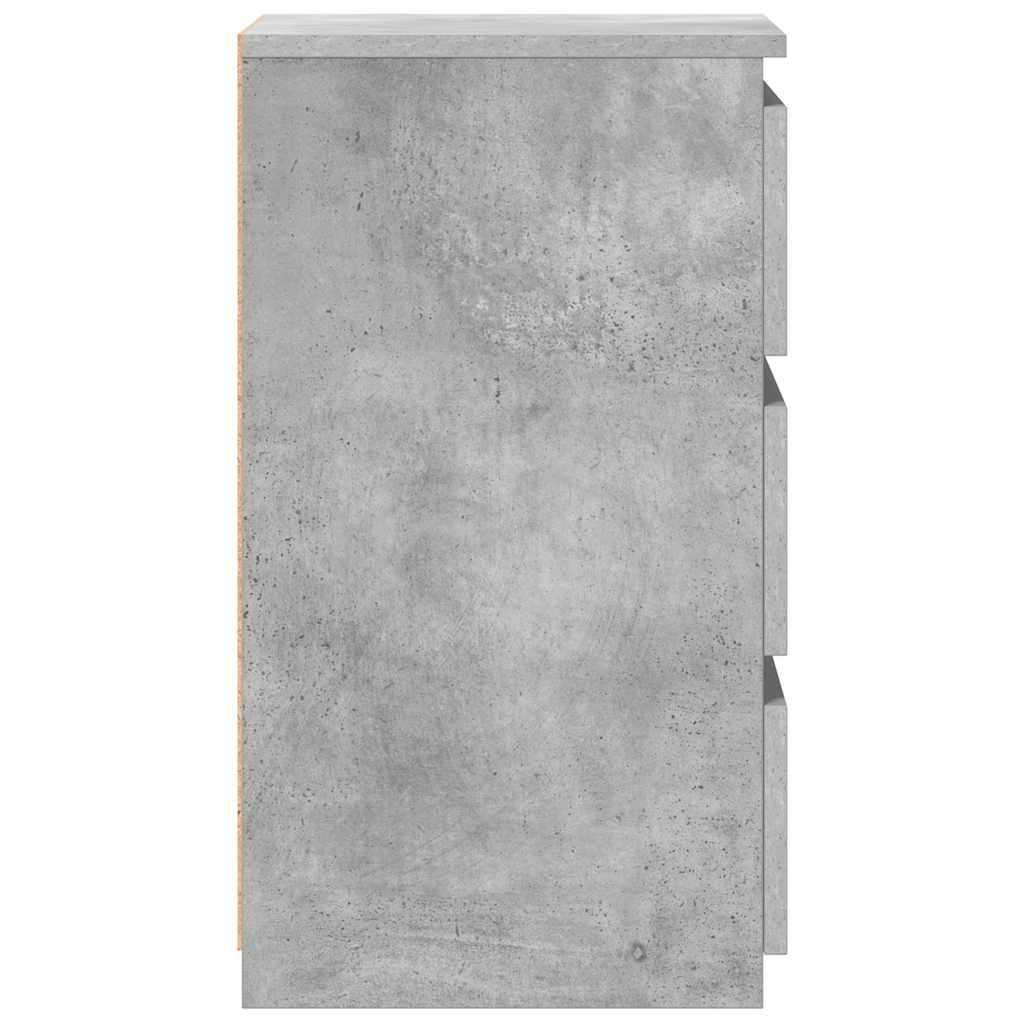 Mesitas de noche 2 uds contrachapada gris hormigón 40x35x62,5cm