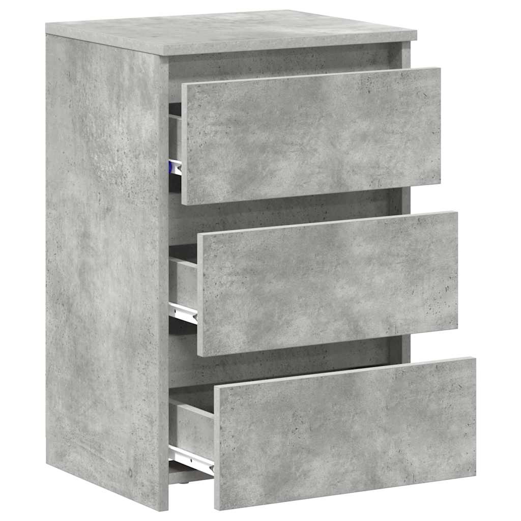 Mesitas de noche 2 uds contrachapada gris hormigón 40x35x62,5cm