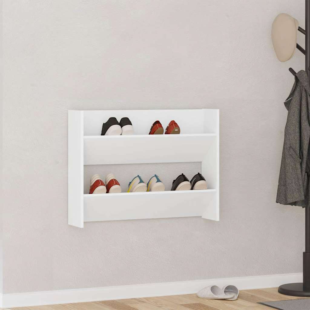 Zapatero de contrachapada gris hormigón 60x35x84 cm
