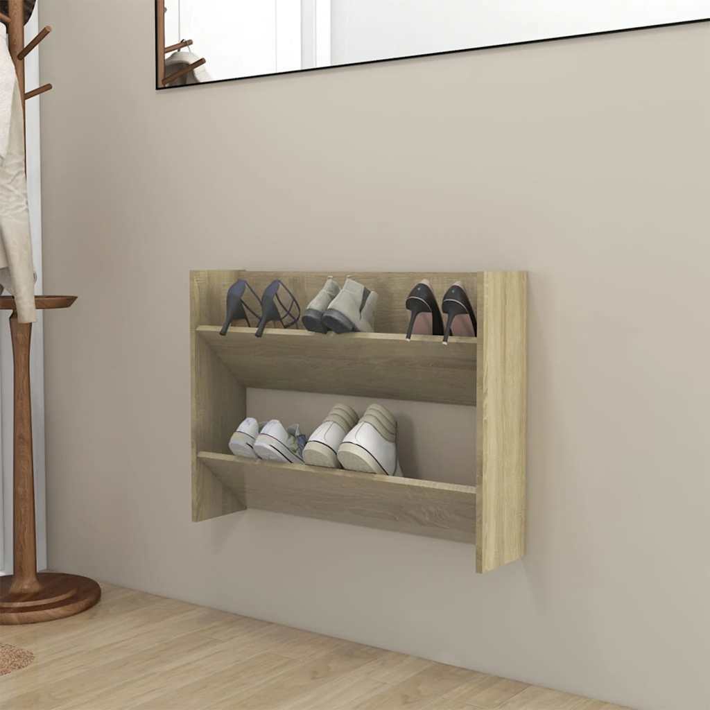 Zapatero de contrachapada gris hormigón 60x35x84 cm