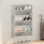 Zapatero de contrachapada gris hormigón 60x35x84 cm