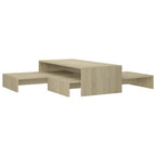 Mesa centro apilable contrachapada roble Sonoma 100x100x26,5 cm