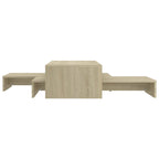 Mesa centro apilable contrachapada roble Sonoma 100x100x26,5 cm