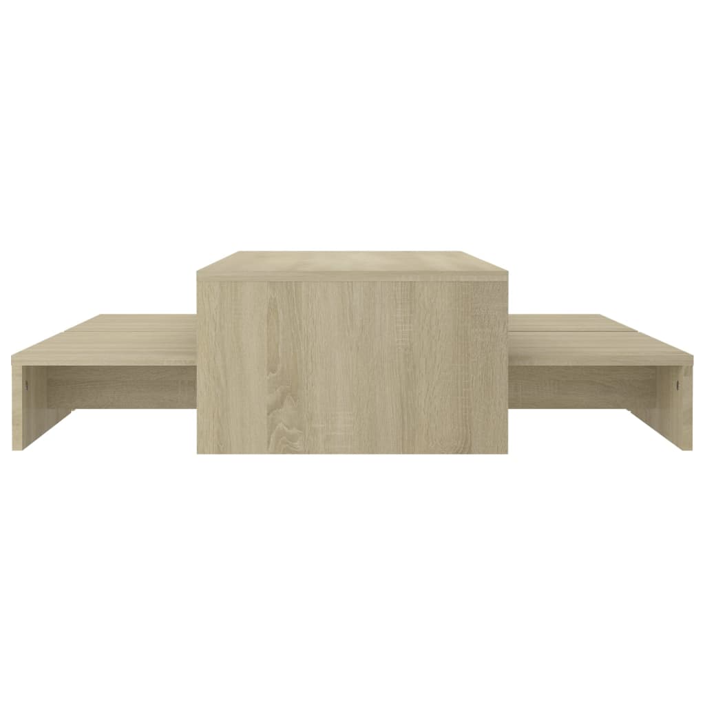 Mesa centro apilable contrachapada roble Sonoma 100x100x26,5 cm