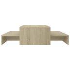 Mesa centro apilable contrachapada roble Sonoma 100x100x26,5 cm