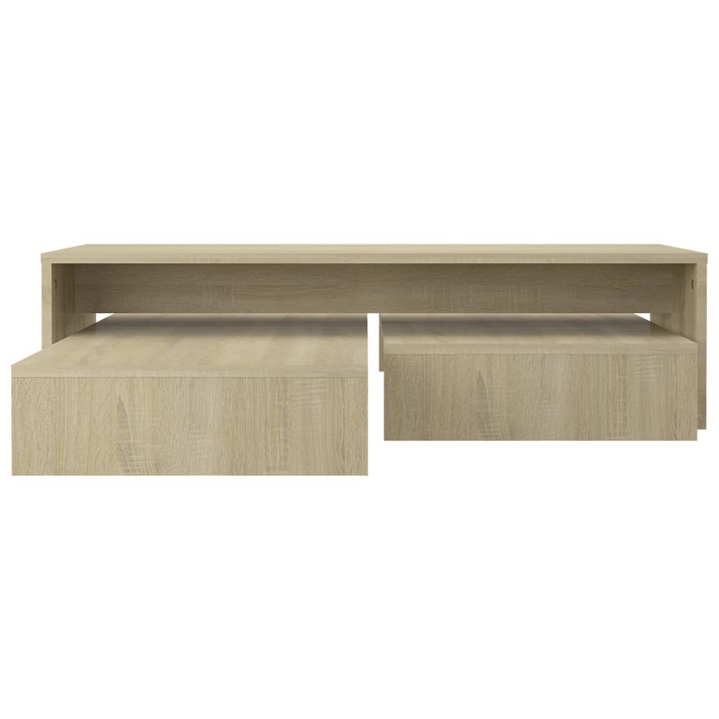 Mesa centro apilable contrachapada roble Sonoma 100x100x26,5 cm