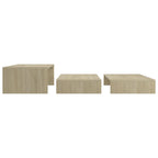 Mesa centro apilable contrachapada roble Sonoma 100x100x26,5 cm