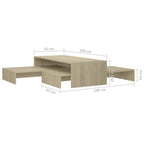 Mesa centro apilable contrachapada roble Sonoma 100x100x26,5 cm