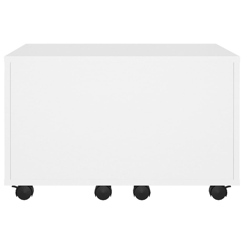 Mesa de centro madera contrachapada blanco 60x60x38 cm