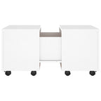Mesa de centro madera contrachapada blanco 60x60x38 cm