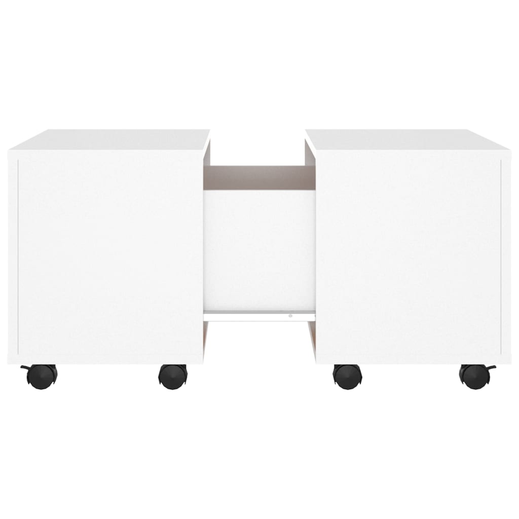 Mesa de centro madera contrachapada blanco 60x60x38 cm