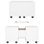 Mesa de centro madera contrachapada blanco 60x60x38 cm
