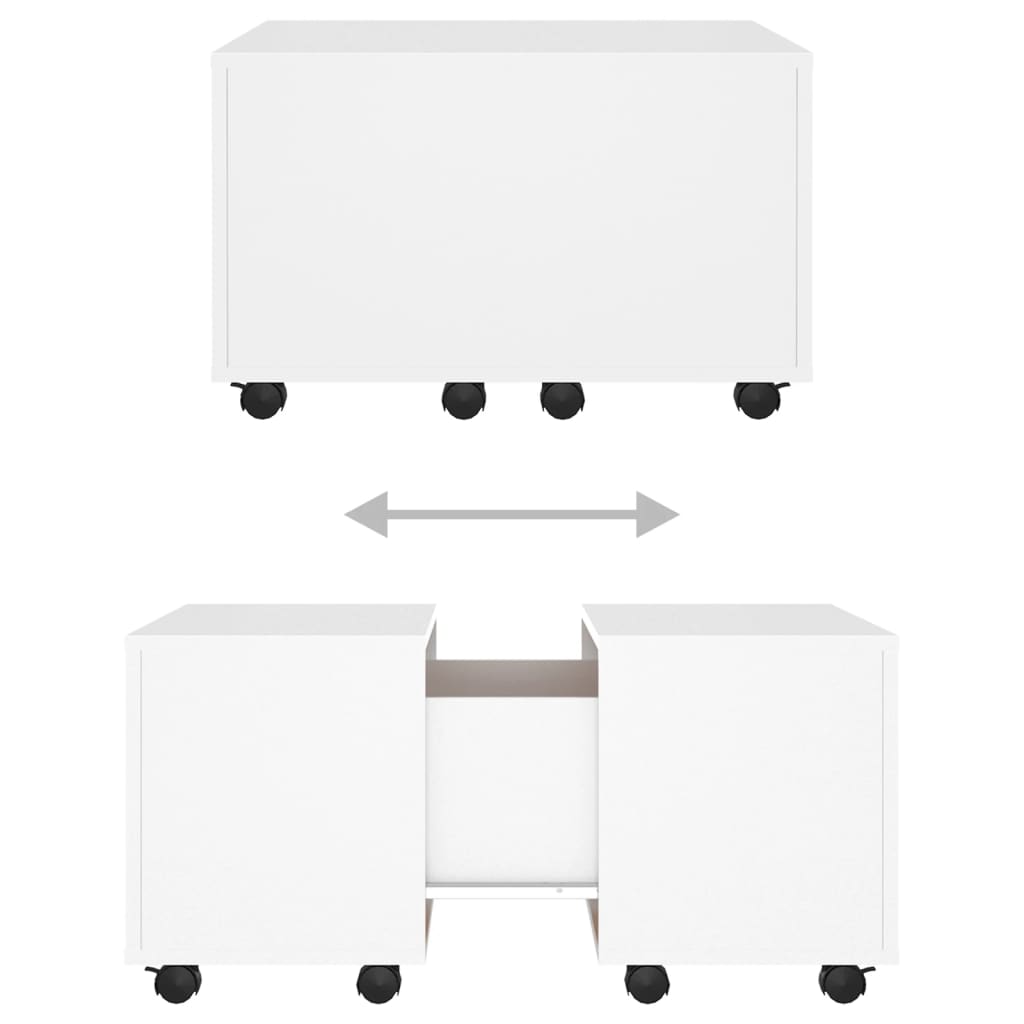 Mesa de centro madera contrachapada blanco 60x60x38 cm