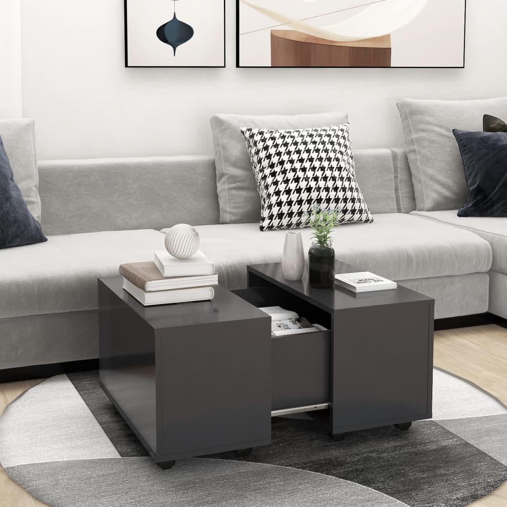 Mesa de centro madera contrachapada blanco 60x60x38 cm