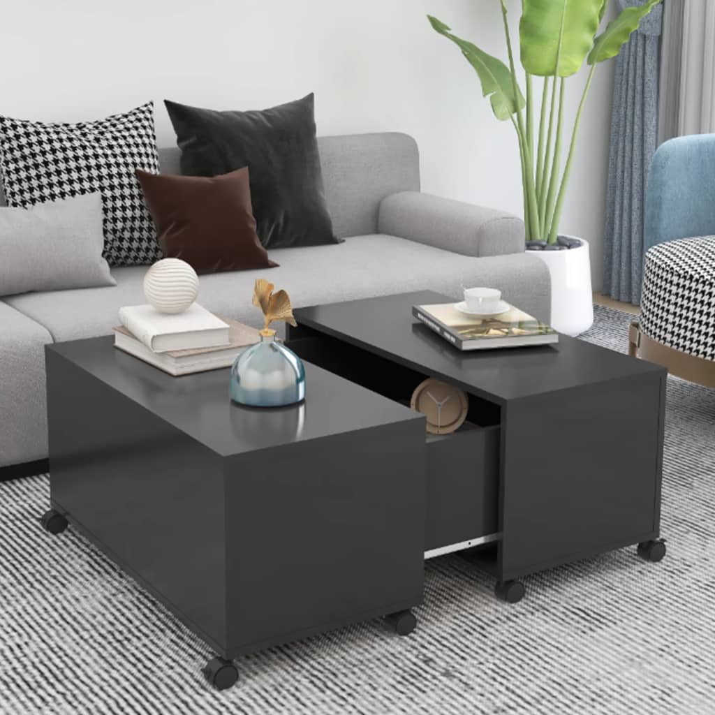 Mesa de centro madera contrachapada blanco 60x60x31,5 cm