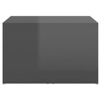 Mesas de centro apilables 3 piezas gris brillo 60x60x38 cm