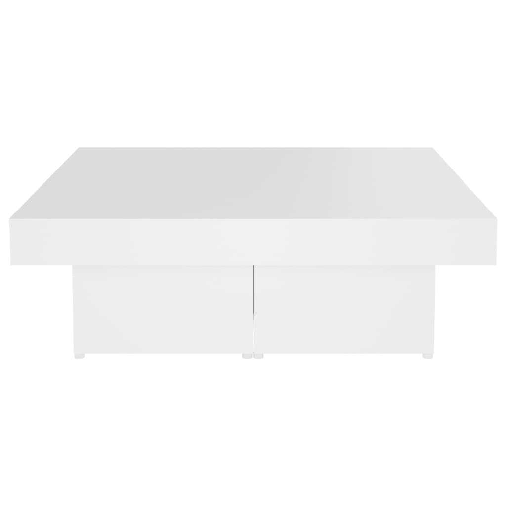 Mesa de centro madera contrachapada blanco 90x90x28 cm
