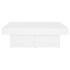 Mesa de centro madera contrachapada blanco 90x90x28 cm