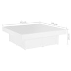 Mesa de centro madera contrachapada blanco 90x90x28 cm