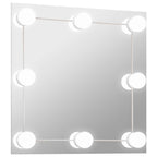 Espejo de pared con luces LED cuadrado de vidrio